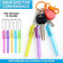 25 Pcs Mini Pens Ballpoint Bulk Pocket Colorful Mini Pen with Keyring Black Ink 1.0 mm Mini Keychain Pen for Badge Office School Teacher Classroom...