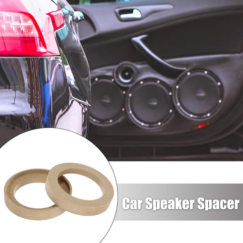 X AUTOHAUX 2Pcs Car Speaker Spacer Ring Adaptor Brackets Mounting Spacer Recess Bezel Plate Wood 77mm ID Universal for 3 Inch Speakers...