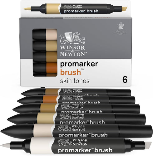 Winsor & Newton ProMarker Brush Set, 6 Count, Skin Tones...