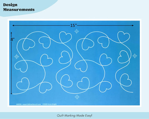 I Love It - Edge to Edge Stencil, Continuous Line Template for Free Motion Quilting, Domestic Machine Quilting, Hand Quilting, Long-Arm Quilting (...