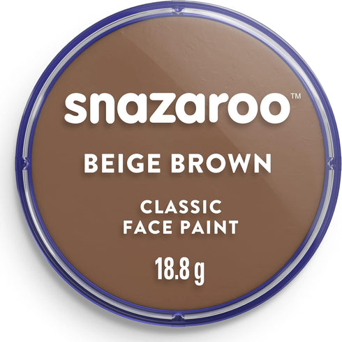 Snazaroo Classic Face and Body Paint, 18.8g (0.66-oz) Pot, Beige Brown...