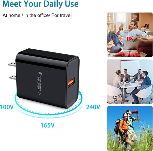 Adaptive Fast Charger Android Charger for Samsung Galaxy S7 Edge S6 S5 J3 J3V J7 J7V J5,Moto G5 G4 E6 E5 E4,LG Stylo 3 2 G4 K50 K40 K22 K20,Tablet...