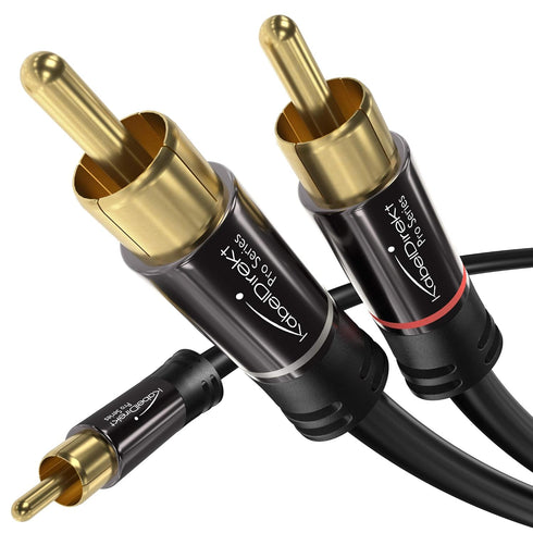 KabelDirekt – RCA/Phono Y Cable – 3ft Short – 1 to 2 RCA/Phono, Stereo Audio Cable (Coax, Male/Male Plugs, Analog/Digital, Adapter for subs/amps/H...