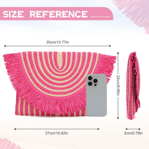 Straw Clutch Purse Bag for Women Summer Clutch Beach Purse Envelope Woven Purse Beach Clutch Bag...