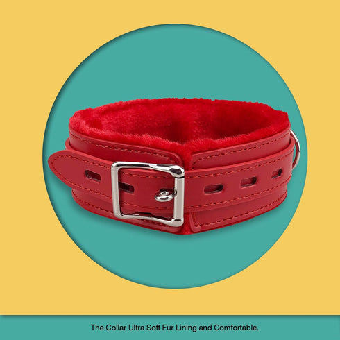 PU Leather Gothic Choker Collar with Long and Durable Detachable Leash Chain Adjustable Pet Collar Necklace, Red...
