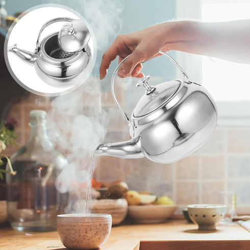 Holibanna Tea Kettle Stovetop Whistling Stainless Steel Water Boiling Kettle for Boiling Hot Water Tea Coffee Classic Teapot Mirror Polished Teake...