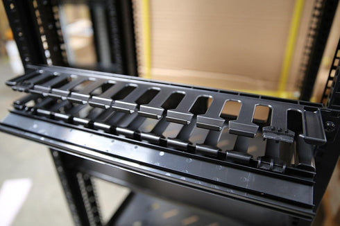 Raising Electronics 1U Horizontal Rack Mount Cable Management Unit with Panel Plastic 19" Rack Mount...