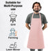 Kitchen Apron Waterdrop Resistant Cotton Apron with adjustable Aprons for Women with Pockets 10 Color option Cooking Powder Pink Apron (Powder Pin...