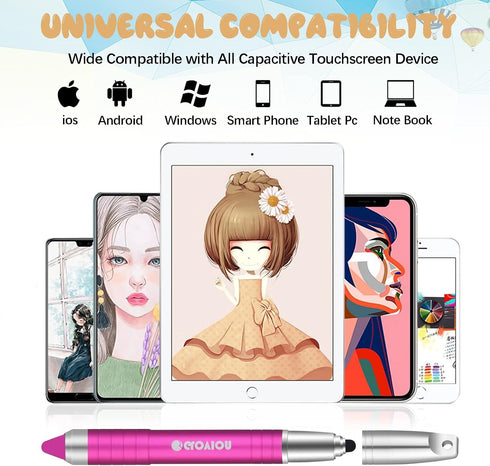 Stylus Pen for iPhone, Universal Capacitive Stylist Pens for Touch Screens with Magnetic Cap, Kids Stylus Pens Pencil for Ipad iPhone Mini Pro Air...