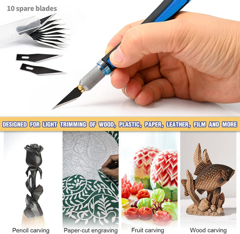 NEWISHTOOL Precision Knife Hobby Knife Set Utility Exacto Knife Set with 10 PCS Razor Fine Point Art Knife Tool for Architecture Modeling, Pumpkin...