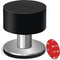 Door Stopper with Extra Sticker, Self-Adhesive Door Stop with Black Rubber Bumper & Stainless Steel Body - Heavy Duty Door Knob Wall Protector Sou...