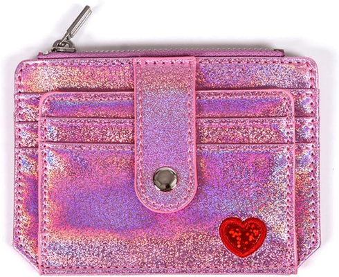 Fida&Moon Glitter Girl Small Wallet RFID Blocking Coin Purse Clip Card Holder (Glitter Pink)...