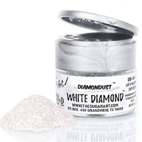 White Diamond Edible Glitter for Drinks, Cocktails, Cake Decorating, Strawberries, Chocolates & More | No Taste | 4g | 100% Food-Safe | Kosher, Ve...
