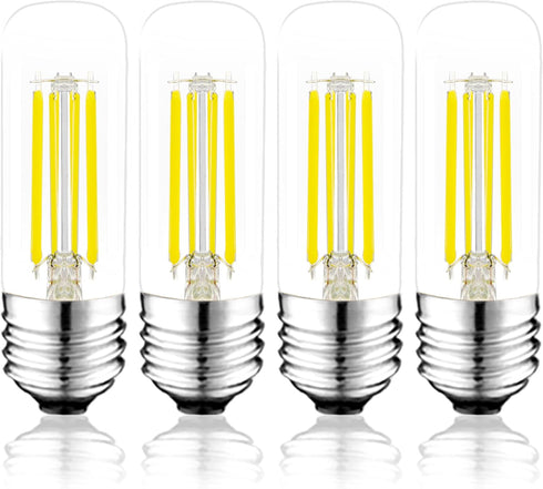 T10 Led Bulb 5000K 3.2 inches, e26 Led Bulb 60 watt Equivalent Dimmable, T25 Tubular Light Bulb, Edison Bulbs 6W e26 Medium Base Lightbulb UL List...