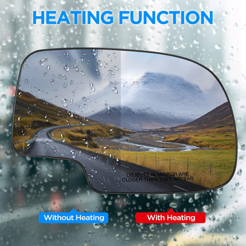 BDFHYK Passenger Side Heated Mirror Glass Compatible with Chevy Avalanche SilveradoTahoe GMC Sierra 1500 Cadillac Escalade Side View Convex Mirror...