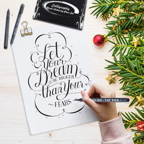 Hand Lettering Pens, 15 Pack Calligraphy Brush Pen Markers Black Ink for Beginners Writing, Lettering, Journaling, Art Drawing, Signature, Illustr...