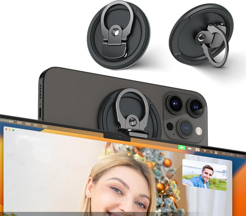 PROfezzion Continuity Camera Mount with for MacBook Laptops, Strong Magnetic Phone Holder for iPhone 15 14 13 12 Series, Phone Webcam Mount for iO...