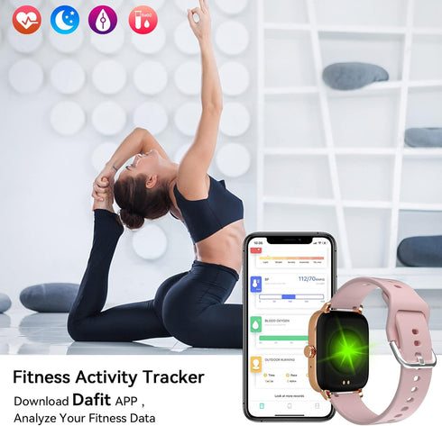 Luoba Smart Watch, 1.69'' Full Touch Answer/Make Call Women Smartwatch for Android Phones Fitness Tracker with Heart Rate Sleep Monitor Calorie St...