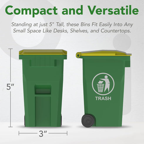 Wiosi Mini Garbage Trash Pen Holder for Desk, Pack of 2, Blue & Green, Tiny Recycle Bin Pencil Holder | Storage for Pencils & Pens | Office Statio...