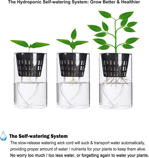 ORIMERC 25 Pack 3 inch Net Cup Pot with 25 feet Hydroponic Self Watering Wick & 25 Pcs Plant Label Aquaponics Mason Jar Insert Orchid Rimmed Nette...