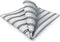 S&W SHLAX&WING Striped Mens Pocket Square Grey with Silver Black Stripes for Suit Jacket...