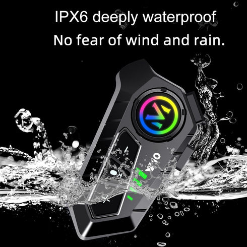 Y10 Motorcycle Helmet Bluetooth Headset with HiFi Stereo Sound,Noise Reduction,1000mAh Battery,Helmet Bluetooth Headset Speakers with RGB,IPX6 Wat...