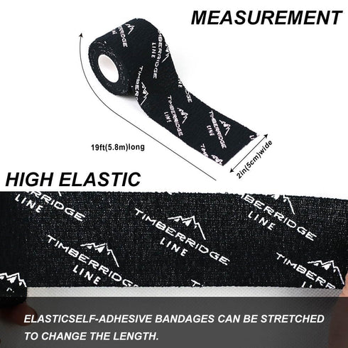 Hook Grip Tape – 3-Pack 19Ft Self-Adhesive Non Sticky Athletic Tape for Weightlifting – Elastic and Durable Hand Workout Grip – Chalk and Sweat Fr...