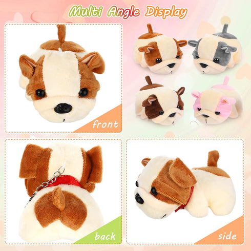 12 Pcs Cute Stuffed Animal Toy 4 Inch Mini Plush Mermaid Tiger Turtle Puppy Pig Alpaca Cat Ornaments Stuffed Doll Keychain Handbag Pendant for Bir...