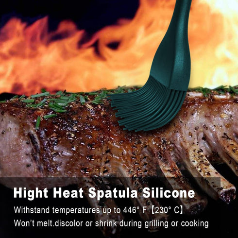 Walfos Silicone Basting Pastry Brush, 2 Size Pastry Brush Set, Perfect for BBQ Grill Kitchen Cooking, BPA Free and Dishwasher Safe, 2 Pcs (Ink Gre...