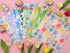 Pack of 8 Easter Fat Squares Polyester Fabric Sheets Bundles, 20" x 20", Assorted 8 Patterns Bunny Chicken Printed Patchwork Fabric Squares Materi...