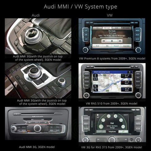YUYUE AMI MDI MMI Interface Bluetooth Module AUX Receiver Cable Adapter for Audi VW Radio Stereo Car Wireless A2DP Audio Input(MMI 3G)...