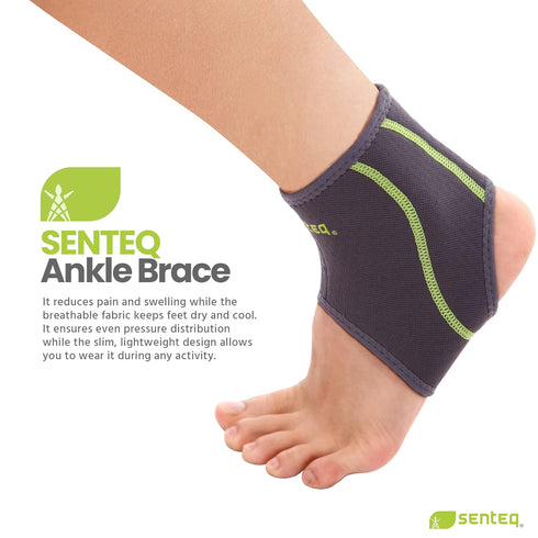 Ankle Brace for Men & Women- Compression Support for Sprained Ankles & Plantar Fasciitis, Elastic Neoprene Slim Sleeve for Jogging & Running, Ankl...