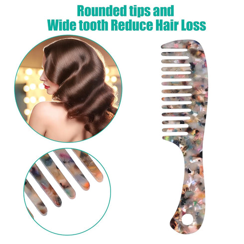 VOCOSTE 1 Pcs Hair Comb Wide Tooth, Anti-Static, for Thick, Curly Hair, Hair Care, Detangling Comb, for Wet and Dry Multicolor...