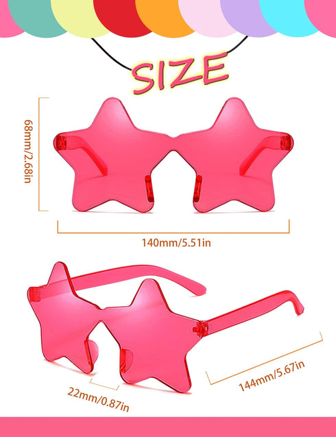 Star Shaped Sunglasses, Heart Sunglasses Bachelorette Party Cool Sunglasses, Colorful Sunglasses Party Favors...