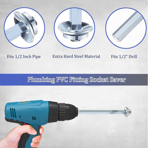 Plumbing PVC Fitting Saver, Pipe Reamer Cutter for Removing SCH 40 from Hub, PVC Socket Saver for Water Lines, Drain Lines, Vent Lines, Fits 1/2" ...