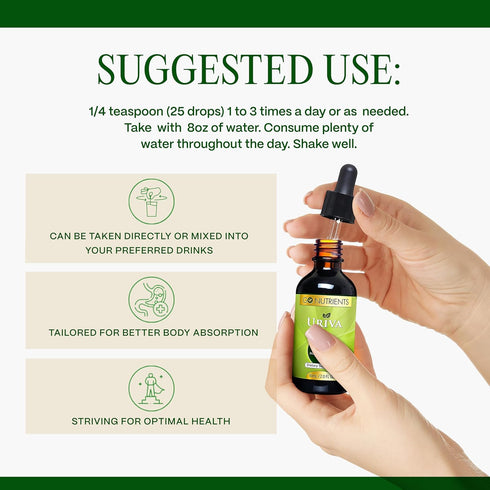 Go Nutrients Uriva - Advanced Uric Acid Flush Cleanse with Tart Cherry Extract Celery Seed, Turmeric & More - High Absorption Liquid Drops Supplem...