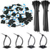 140 Pack 3/4" Zip Tie Adhesive Mounts Self Adhesive Cable Base Holders with Multi-Purpose Tie wire clips with screw hole,Anchor stick on wire hold...
