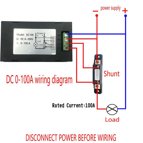 DC Multifunction Monitor Meter,6-200V,0-100A,LCD Display Digital Current Voltage Solar Power Meter Multimeter Ammeter Voltmeter...