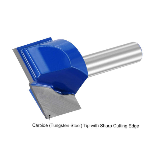 uxcell 28mm Dia 8mm Shank Bottom Cleaning Router Bit, 2 Flutes Carbide Tipped Cutter Uncoated for Woodworking...