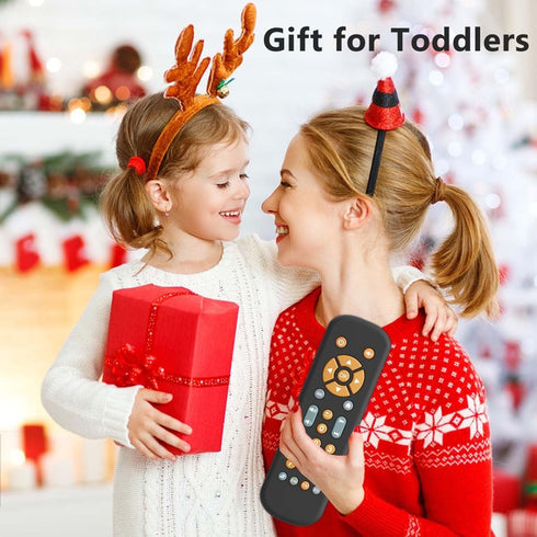 Baby TV Remote Control Toy with Music Sound and Light, Realistic Toddler TV Remote Toy Early Educational Learning Toy with 3 Language Musical Toy ...