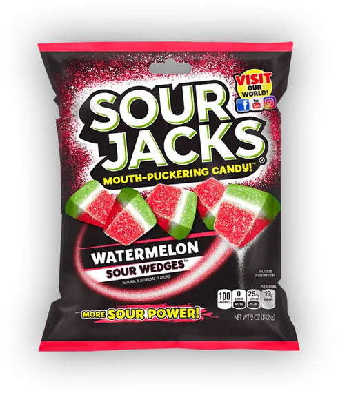 SOUR JACKS Sour Candies, Watermelon, 5 Ounce...
