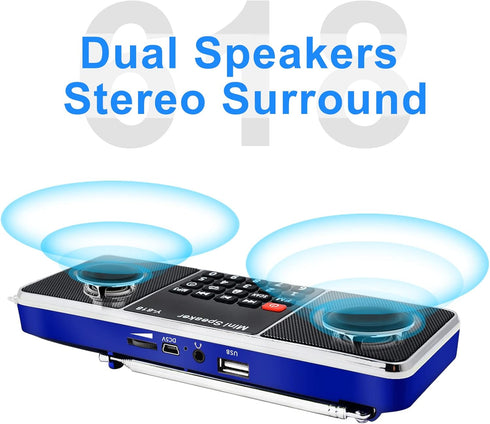 Multifunction Digital FM Radio Media Speaker MP3 Music Player Support TF Card USB Drive with LED Screen Display and Setting Timing Shutdown Functi...
