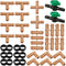 Drip Irrigation Fittings Kit for 1/2" Tubing, 36 Pieces 1/2 Inch Drip Line Connectors for Drip Sprinkler Systems - 12 Couplings, 8 Tees, 6 Elbows,...