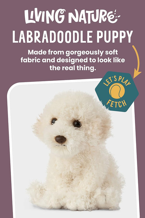 Living Nature Labradoddle Puppy Stuffed Animal | Fluffy Dog Animal | Soft Toy Gift for Kids | 6 inches...