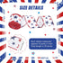 Xunyee 2 Rolls 20 Yards Red White Blue Ribbon Independence Day Stars Wired Edge Ribbon Fabric Patriotic Flag 4th of July Patriot Day Labor Day Rib...