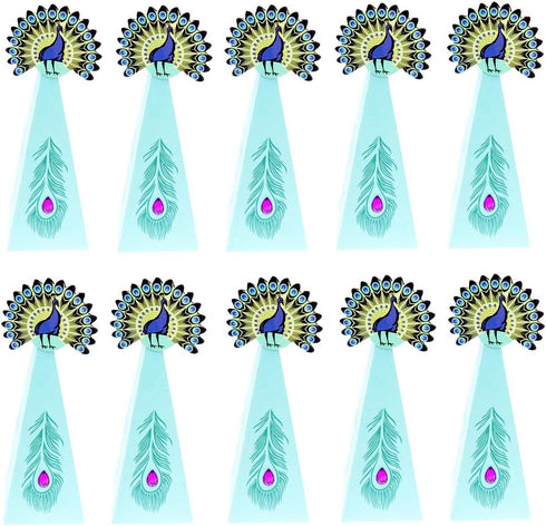 JKJF 20 Pcs Peacock Candy Boxes, Peacock Triangle Shape Party Supplies Chocolate Boxes for Wedding, Kids Birthday Party Decorations...