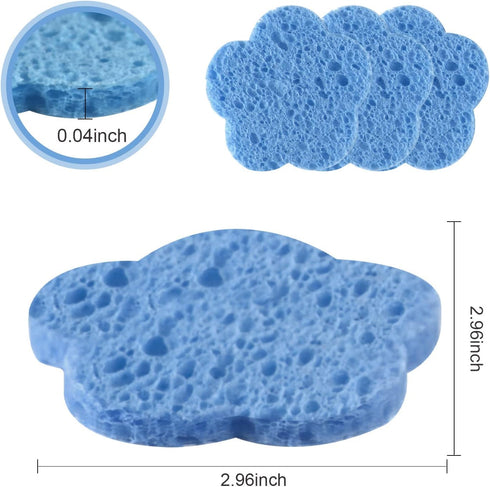 50-Count Facial Sponges Compressed Facial Sponges Natural Facial Cleansing Sponges Pads Cute Flower Shape Exfoliating Sponges for Cleansing Reusab...
