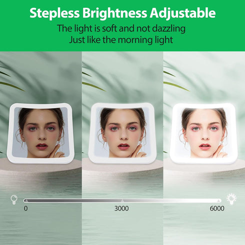Upgraded Rechargeable 20X Magnifying Mirror with Light, Square Lighted Makeup Mirror with Magnification, 20X Suction Cup Mirror with Light, Travel...