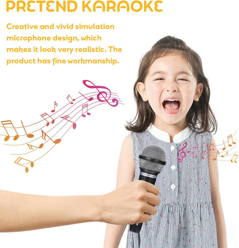 NUOBESTY Pretend Microphone for Kids Fake Microphone Prop Plastic Microphone Toy for Karaoke Music Birthday Party Favors Black...