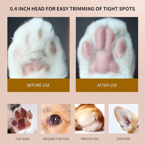 Dog Paw Clippers with LED, USB Rechargeable Professional Dog Grooming Kit, Low Noise Dog Paw Trimmer for Small Dogs and Cats Hair Around Face, Paw...